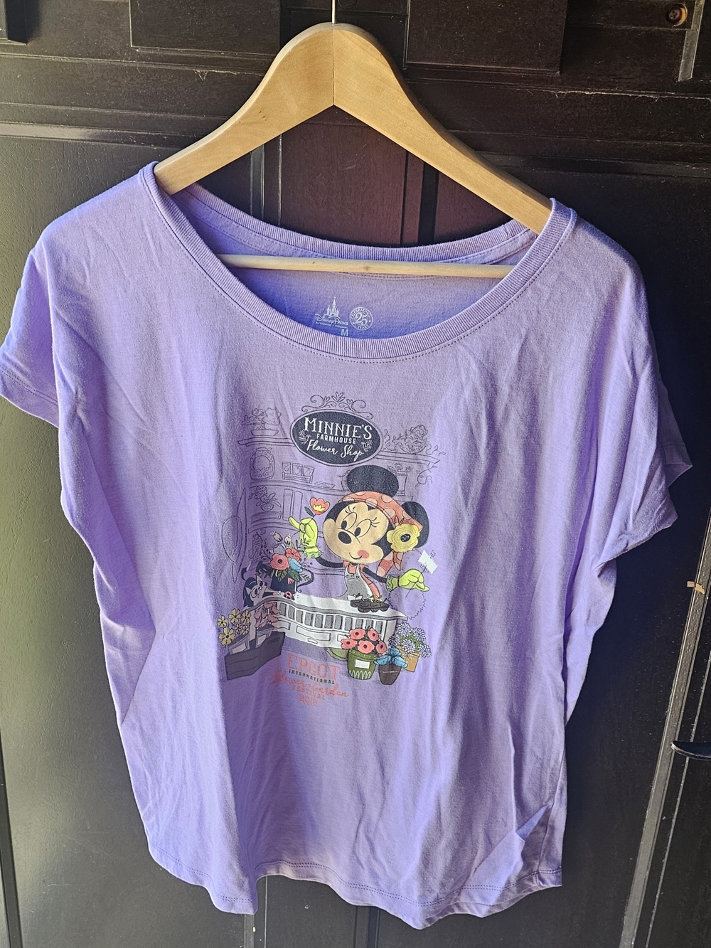 Disney Parks Minnie's Farmhouse Flower Shop T-Shirt Purple Medium
